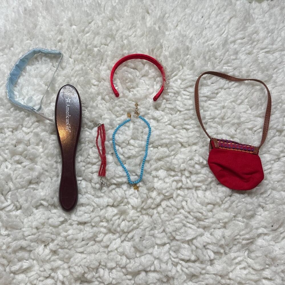 American Girl Doll Accessory Lot Brush Purse Brush Jewelery Hairbands Headbands - Picture 2 of 8